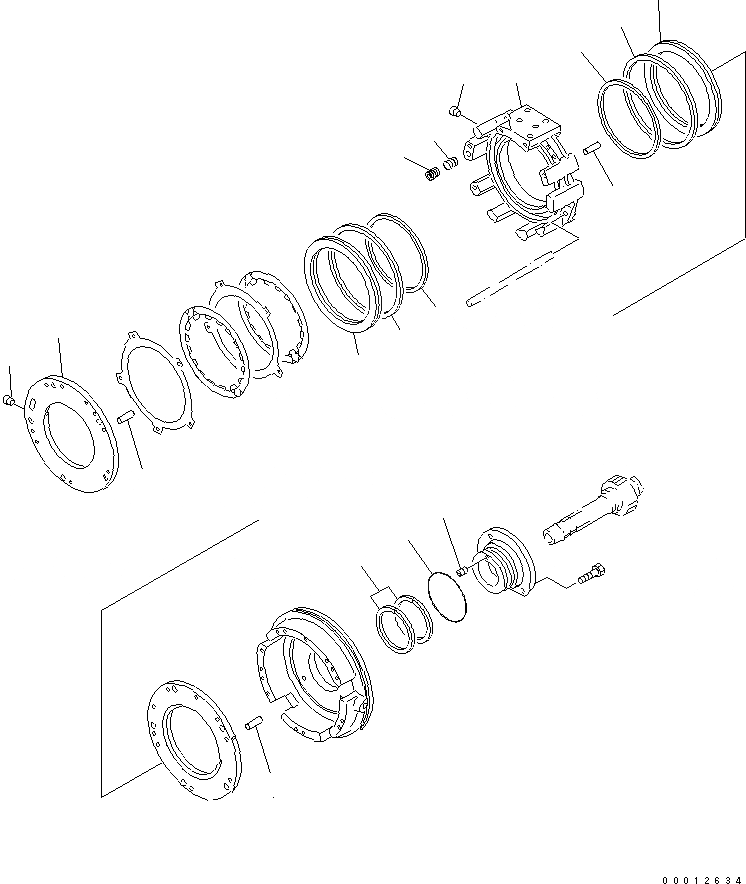 Схема запчастей Komatsu D21A-8T - ТРАНСМИССИЯ (ДЛЯ F-R ТРАНСМИССИЯ) (ПЕРЕД. И 3 КОЖУХ) (ДЛЯ MONO РЫЧАГ РУЛЕВ. УПРАВЛЕНИЕ) СИЛОВАЯ ПЕРЕДАЧА И КОНЕЧНАЯ ПЕРЕДАЧА