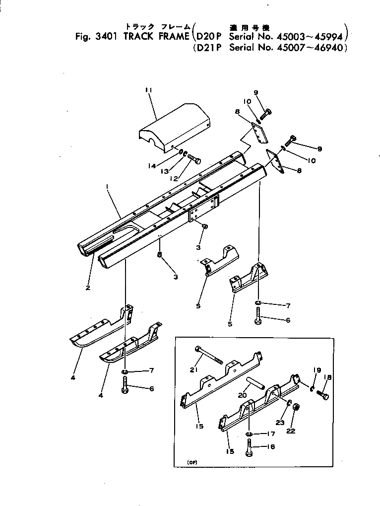 Схема запчастей Komatsu D21P-5A - ГУСЕНИЧНАЯ РАМА(№7-9) ГУСЕНИЦЫ