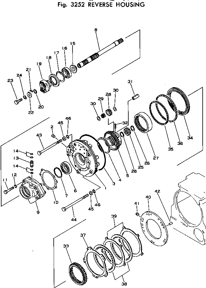 Схема запчастей Komatsu D21P-5 - КОЖУХ РЕВЕРСА ДЕМПФЕР И ТРАНСМИССИЯ
