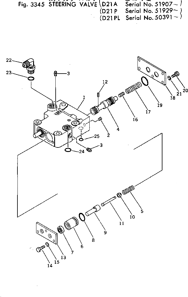 Схема запчастей Komatsu D21P-5 - КЛАПАН РУЛЕВОГО УПРАВЛЕНИЯ(№99-) СИСТЕМАУПРАВЛЕНИЯ ПОВОРОТОМ И КОНЕЧНАЯ ПЕРЕДАЧА