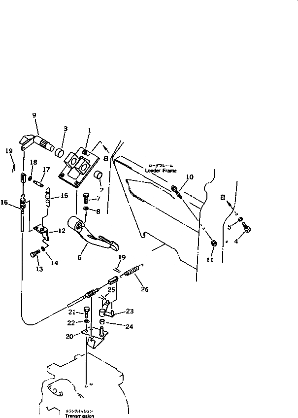Схема запчастей Komatsu D21P-6A - ПЕДАЛЬ ТОЛЧКОВОГО РЕГУЛИР-Я (ДЛЯ ПЕДАЛЬ РУЛЕВ. УПРАВЛЕНИЕ) СИСТЕМА УПРАВЛЕНИЯ