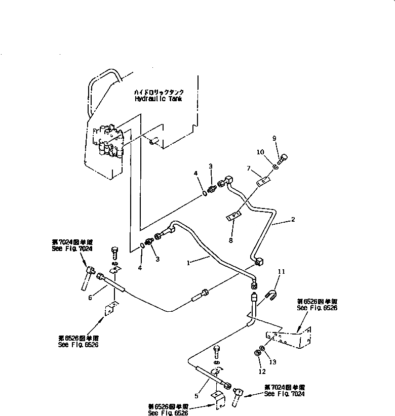 Схема запчастей Komatsu D21P-6B - ГИДРОЛИНИЯ (ЦИЛИНДР НАКЛОНА ЛИНИЯ) (ШАССИ) УПРАВЛ-Е РАБОЧИМ ОБОРУДОВАНИЕМ