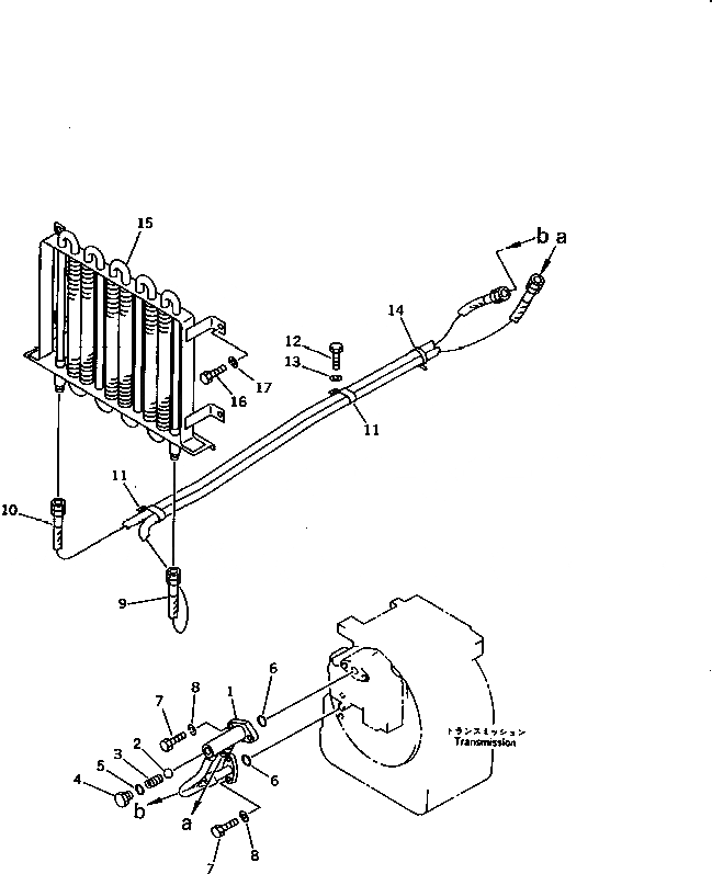 Схема запчастей Komatsu D21P-6 - ЛИНИИ МАСЛООХЛАДИТЕЛЯ (ДЛЯ F-R ТРАНСМИССИЯ) СИСТЕМА УПРАВЛЕНИЯ