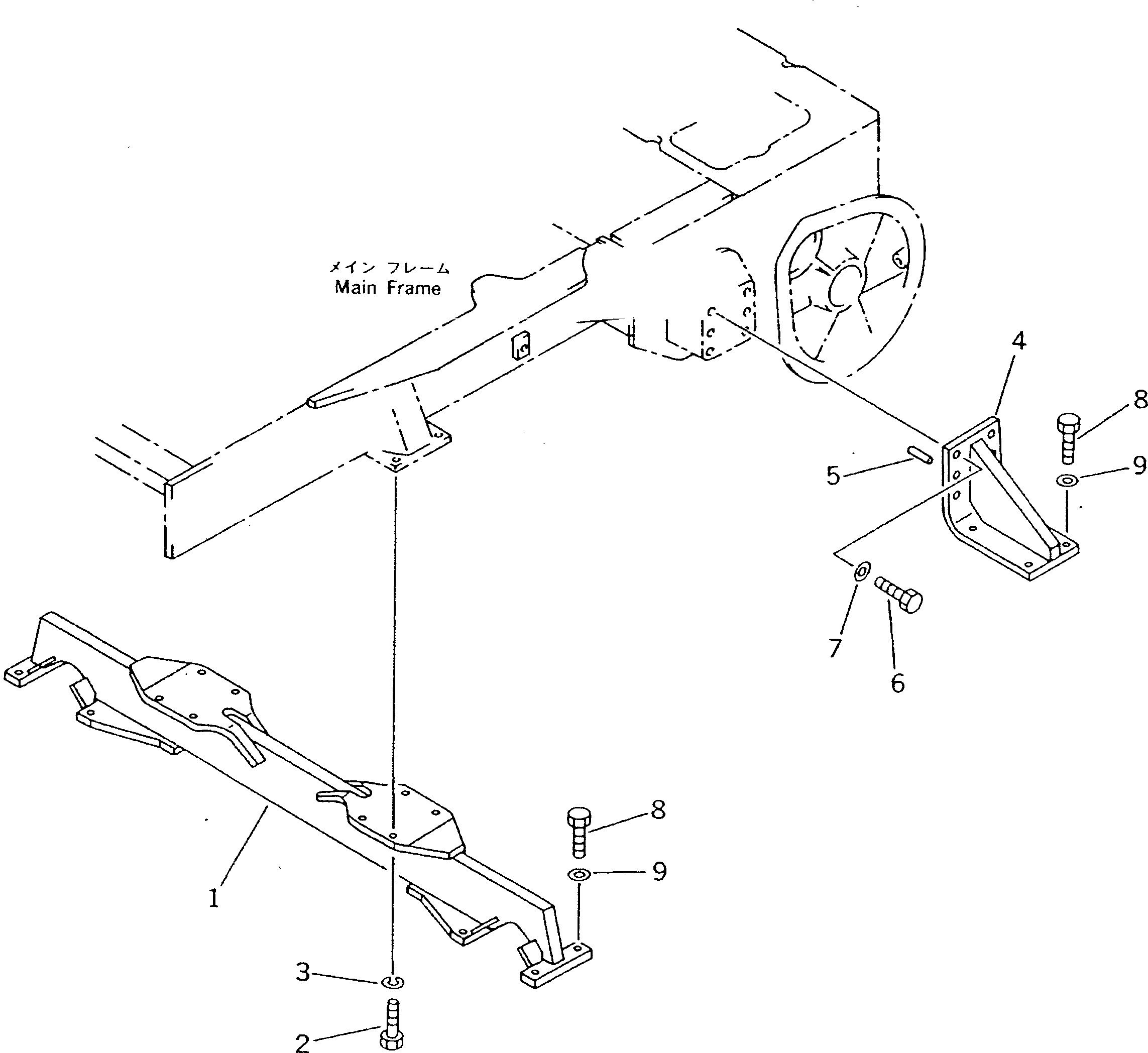 Схема запчастей Komatsu D21P-6 - CROSS BAR ЧАСТИ КОРПУСА