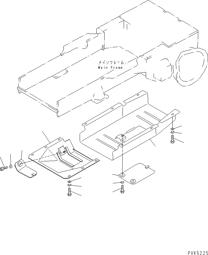 Схема запчастей Komatsu D21P-7A-M - НИЖН. ЗАЩИТА (D) ЧАСТИ КОРПУСА