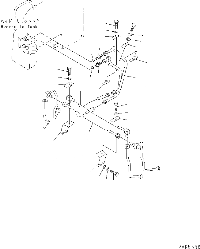 Схема запчастей Komatsu D21P-7T-M - ЛИНИЯ ГИДРОЦИЛИНДРА ПОДЪЕМА (ДЛЯ TОБОД КОЛЕСАMING DOZER) ГИДРАВЛИКА