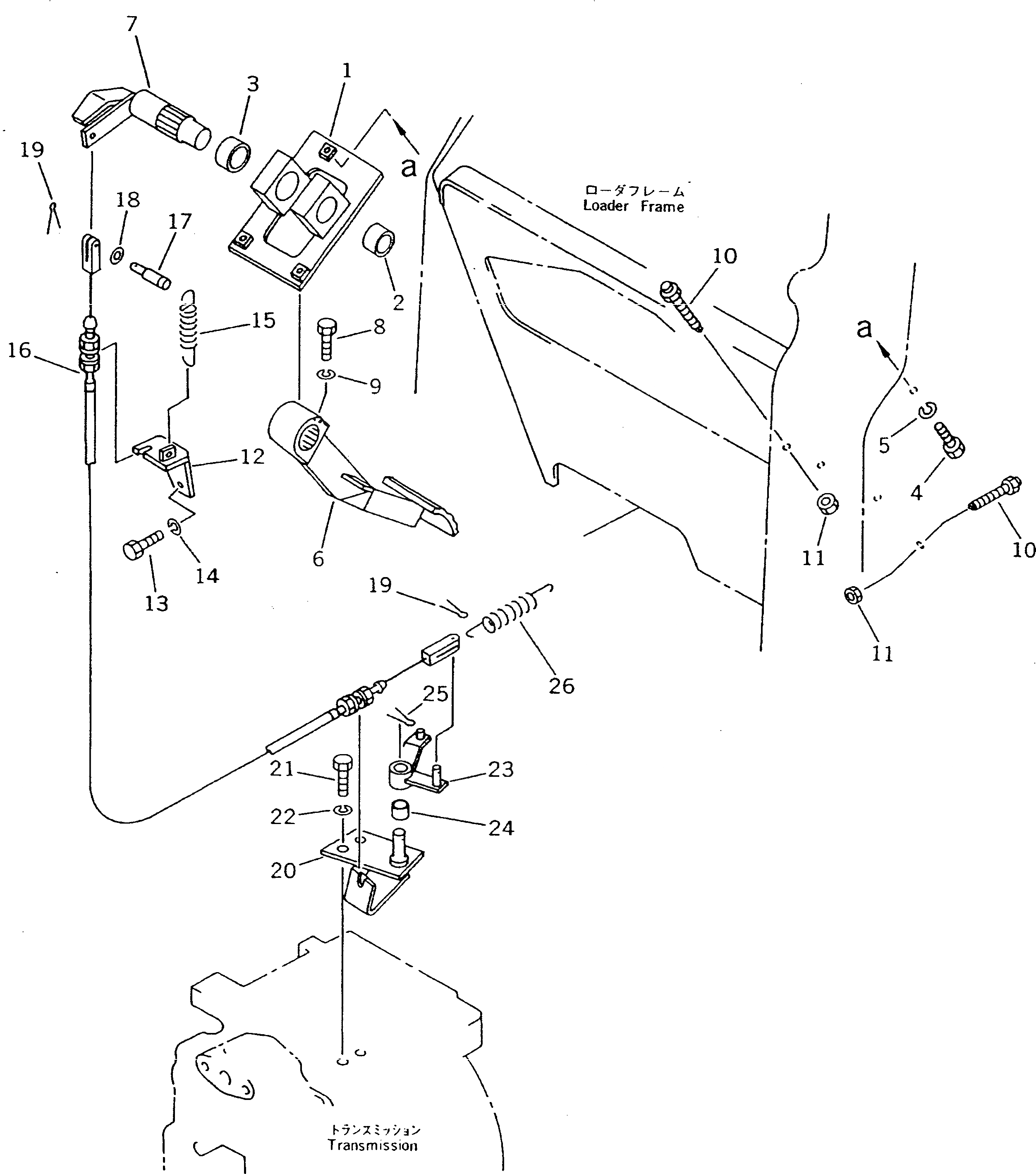 Схема запчастей Komatsu D21P-7A - ПЕДАЛЬ ТОЛЧКОВОГО РЕГУЛИР-Я(ДЛЯ F-R ТРАНСМИССИЯ) СИСТЕМА УПРАВЛЕНИЯ