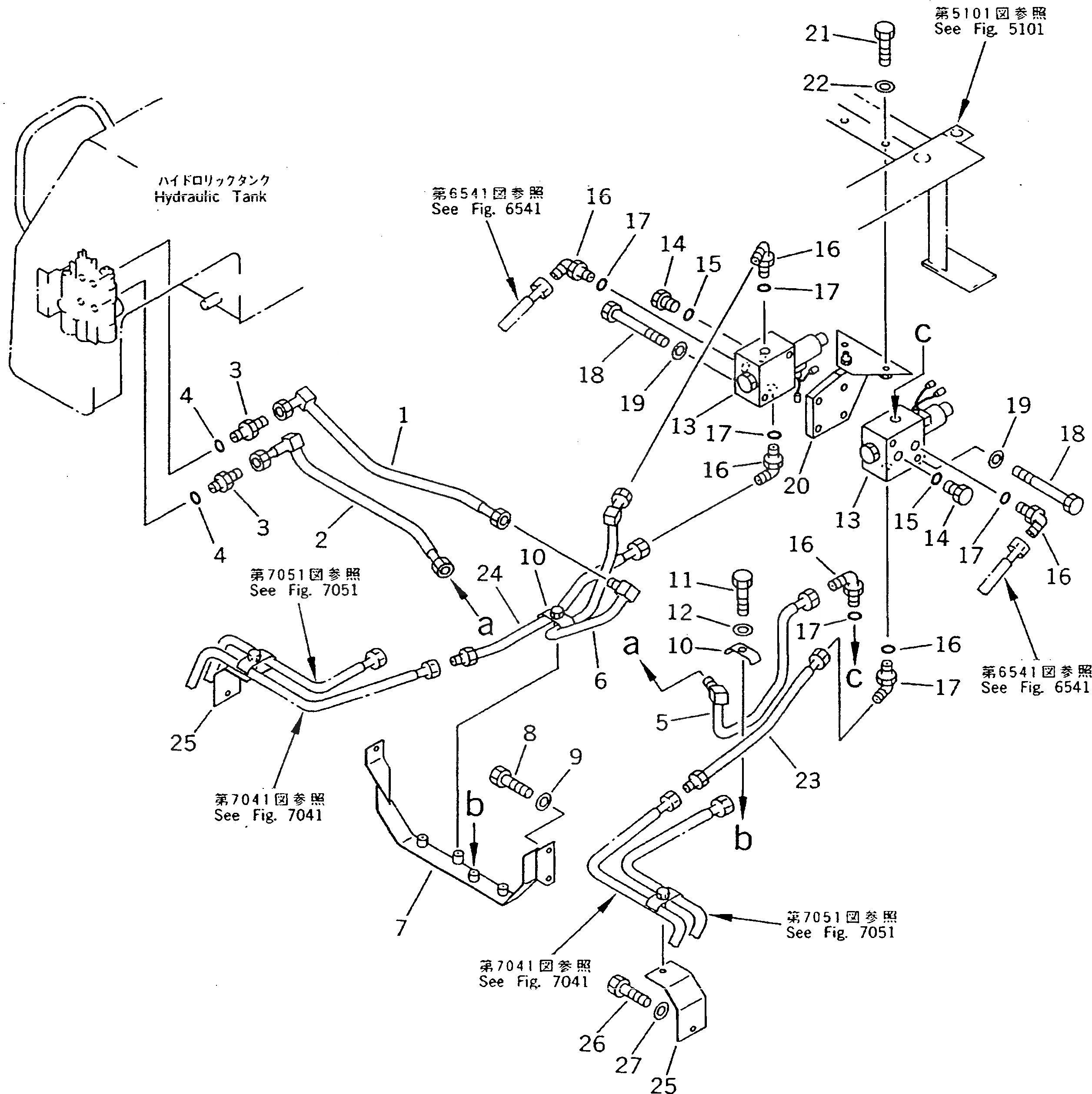 Схема запчастей Komatsu D21P-7A - ГИДРОЛИНИЯ (ЦИЛИНДР ПЕРЕКОСА ЛИНИЯ) (ШАССИ)       (ДЛЯ ОДИНОЧН. РЫЧАГ) УПРАВЛ-Е РАБОЧИМ ОБОРУДОВАНИЕМ