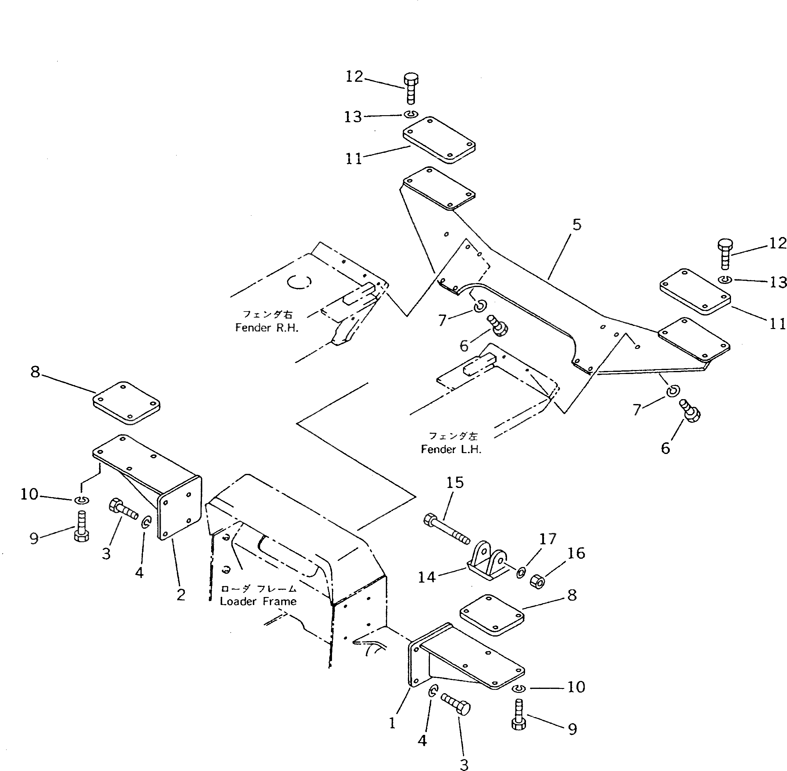 Схема запчастей Komatsu D21P-7T - ROPS КОРПУС ЧАСТИ КОРПУСА