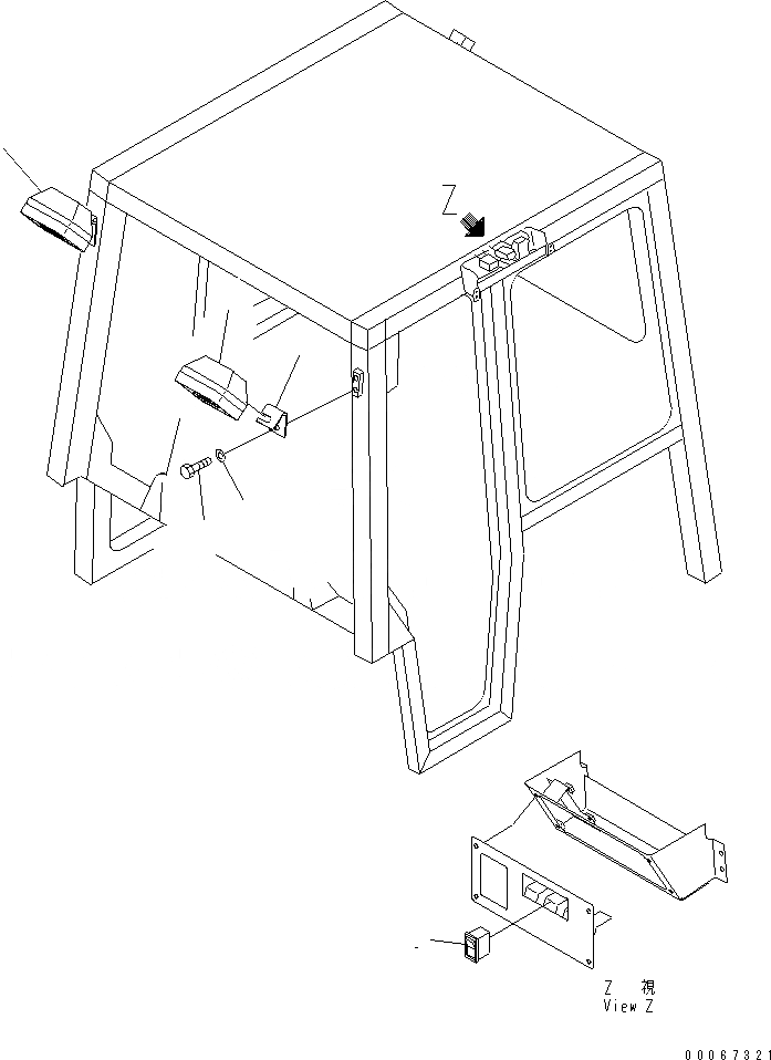 Схема запчастей Komatsu D21P-8E0 - КАБИНА ОСВЕЩЕНИЕ(№9-) ЭЛЕКТРИКА