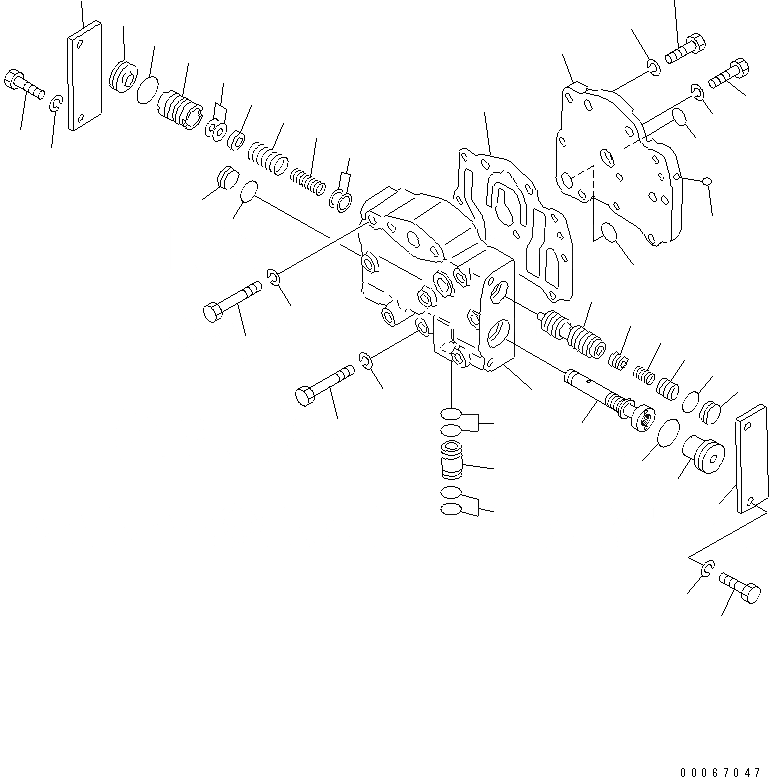 Схема запчастей Komatsu D21P-8E0 - ТРАНСМИССИЯ (ДЛЯ F-R ТРАНСМИССИЯ) (УПРАВЛЯЮЩ. КЛАПАН)(№9-) СИЛОВАЯ ПЕРЕДАЧА И КОНЕЧНАЯ ПЕРЕДАЧА