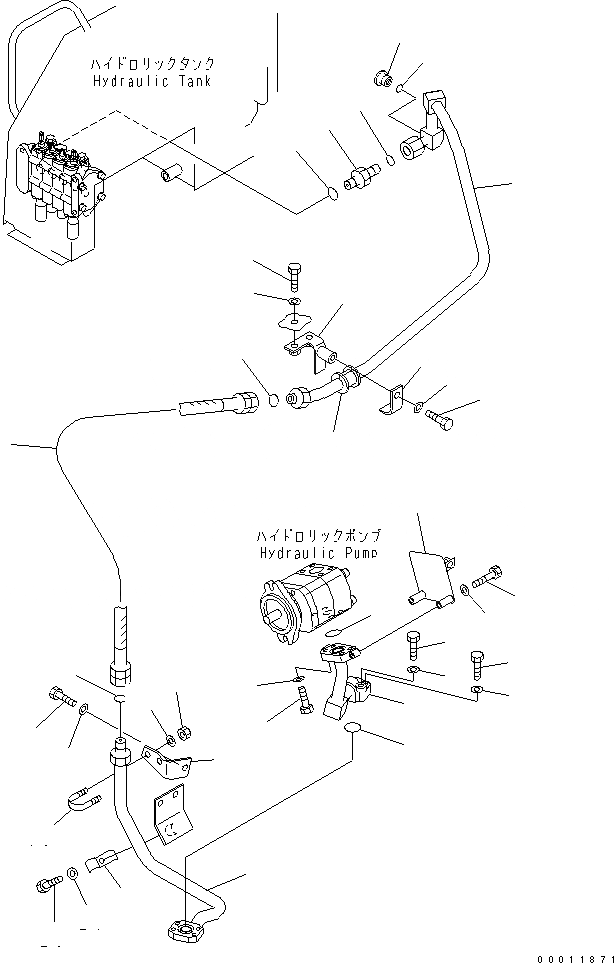 Схема запчастей Komatsu D21P-8E0 - ГИДРОЛИНИЯ (ПОДАЮЩ. ТРУБЫ И КРЫШКА) (ДЛЯ -КЛАПАН)(№9-) ГИДРАВЛИКА