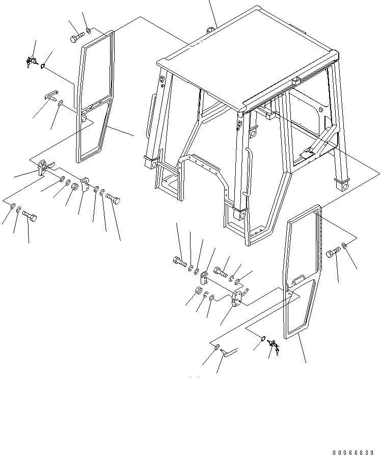 Схема запчастей Komatsu D21P-8E0 - КАБИНА ROPS (КУЗОВ И ДВЕРЬ)(№9-) КАБИНА ОПЕРАТОРА И СИСТЕМА УПРАВЛЕНИЯ