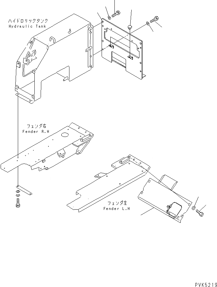 Схема запчастей Komatsu D21P-8E0 - ЗАДН. КРЫШКА (ДЛЯ КАБИНА ROPS)(№9-) ЧАСТИ КОРПУСА