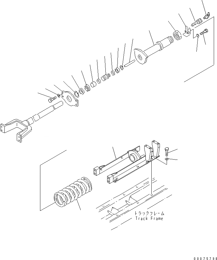 Схема запчастей Komatsu D21P-8E0 - ОПОРНЫЙ ЭЛЕМЕНТ ЛЕНИВЦА (ПРАВ.) (УСИЛЕНН.)(№9-) ХОДОВАЯ