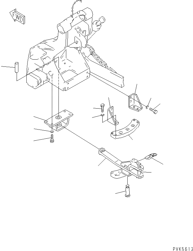 Схема запчастей Komatsu D21P-8E0 - ПОВОРОТН. СЦЕПНОЕ УСТРОЙСТВО (ДЛЯ -POINT СЦЕПКА)(№9-) РАБОЧЕЕ ОБОРУДОВАНИЕ