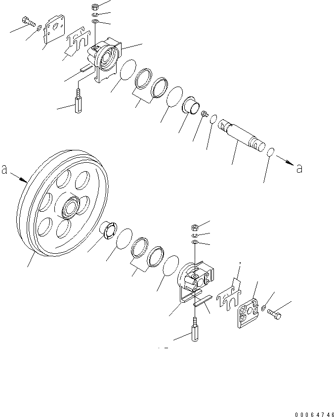 Схема запчастей Komatsu D21P-8T - ПЕРЕДН. ЛЕНИВЕЦ (ДЛЯ TОБОД КОЛЕСАMING DOZER) ХОДОВАЯ