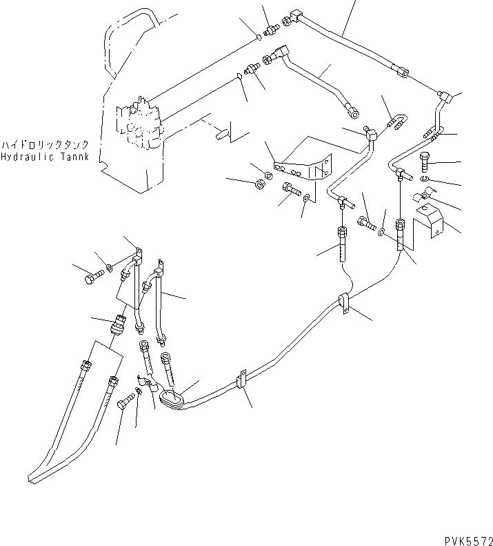 Схема запчастей Komatsu D21PL-7-M - ГИДРОЛИНИЯ (ЦИЛИНДР ПЕРЕКОСА ЛИНИЯ) (ШАССИ)       (ДЛЯ УДЛИНН. ГУСЕНИЦЫ СПЕЦ-Я.)(№-) ГИДРАВЛИКА