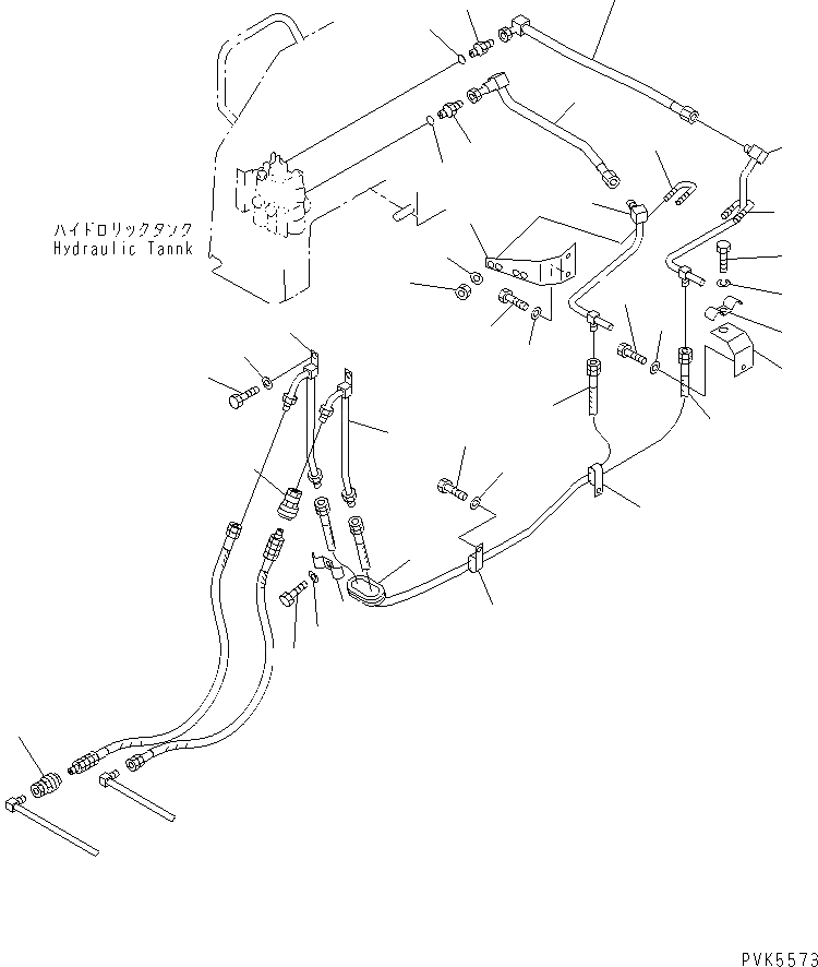 Схема запчастей Komatsu D21PL-7-M - ГИДРОЛИНИЯ (ЦИЛИНДР ПЕРЕКОСА ЛИНИЯ) (ШАССИ)       (ДЛЯ УДЛИНН. ГУСЕНИЦЫ СПЕЦ-Я.)(№-) ГИДРАВЛИКА