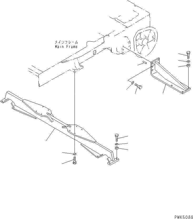 Схема запчастей Komatsu D21PL-7-M - ПОДВЕСКА (GROUND IN GOOD CONDITION СПЕЦ-Я.) ОСНОВН. РАМА И КОМПОНЕНТЫ