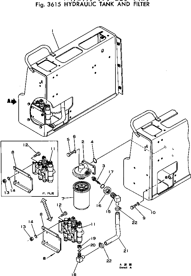 Схема запчастей Komatsu D21PL-5 - ГИДР. БАК. AND ФИЛЬТР. УПРАВЛ-Е РАБОЧИМ ОБОРУДОВАНИЕМ