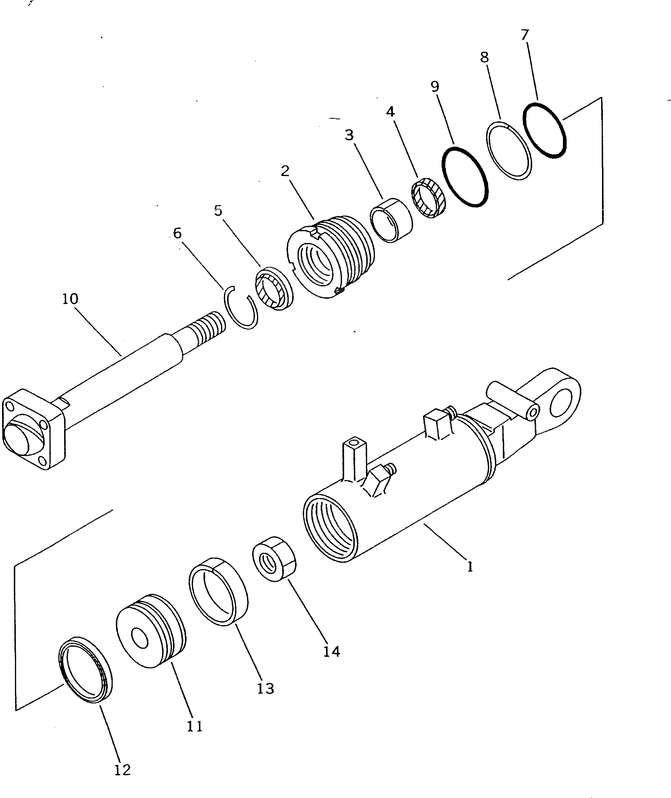 Схема запчастей Komatsu D21PL-6 - ЦИЛИНДР ПЕРЕКОСА РАБОЧЕЕ ОБОРУДОВАНИЕ
