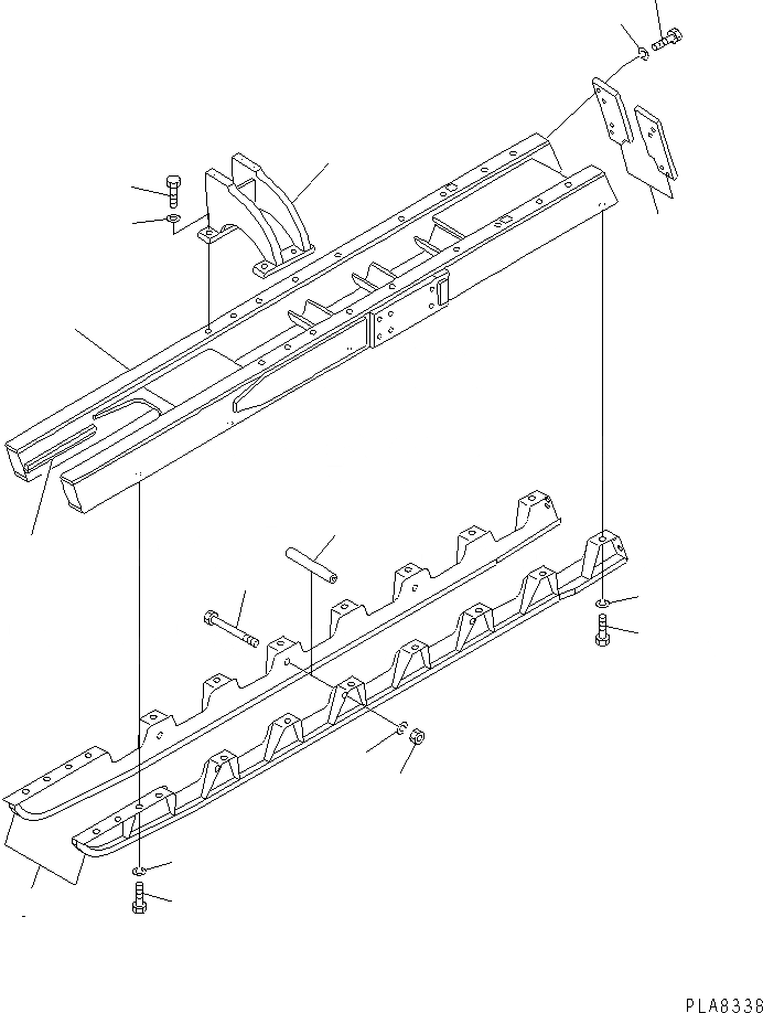Схема запчастей Komatsu D21PL-7 - ГУСЕНИЧНАЯ РАМА (ДЛЯ УДЛИНН. ГУСЕНИЦЫ СПЕЦ-Я.) ГУСЕНИЦЫ