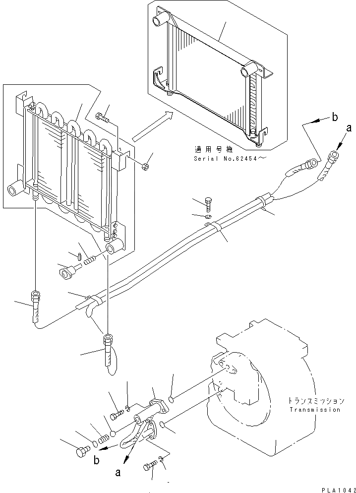 Схема запчастей Komatsu D21PL-7 - ЛИНИИ МАСЛООХЛАДИТЕЛЯ (ДЛЯ SHIPS HOLD СПЕЦ-Я.) СИСТЕМА УПРАВЛЕНИЯ