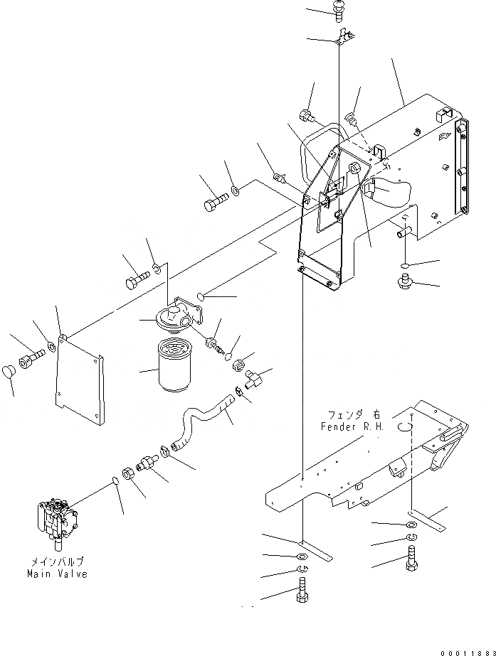 Схема запчастей Komatsu D21PL-8 - ГИДР. БАК. ГИДРАВЛИКА