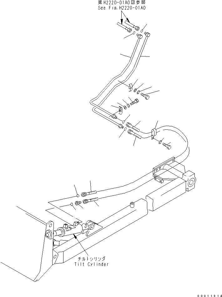 Схема запчастей Komatsu D21PL-8 - DOZER МАСЛ. ЛИНИЯ (ЦИЛИНДР ПЕРЕКОСА ЛИНИЯ) РАБОЧЕЕ ОБОРУДОВАНИЕ
