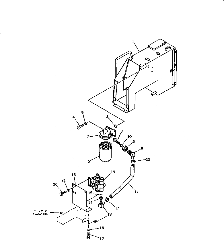 Схема запчастей Komatsu D21Q-6 - ГИДР. БАК. AND ФИЛЬТР. УПРАВЛ-Е РАБОЧИМ ОБОРУДОВАНИЕМ