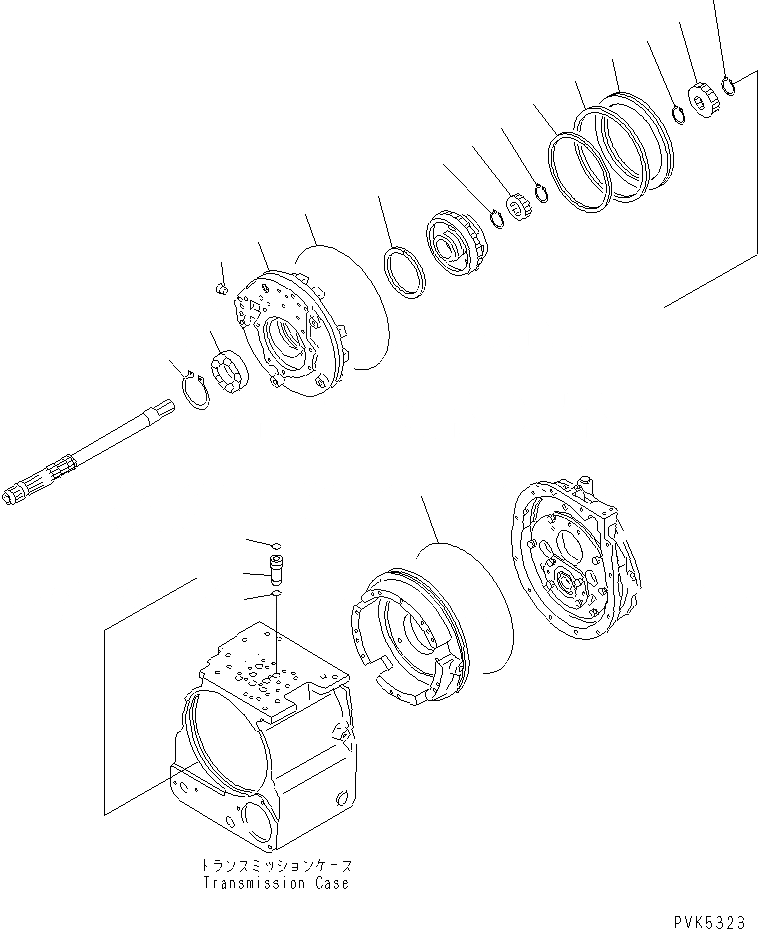 Схема запчастей Komatsu D21Q-7-M - ТРАНСМИССИЯ (F-R) (КОЖУХ РЕВЕРСА)(№-8) СИЛОВАЯ ПЕРЕДАЧА И КОНЕЧНАЯ ПЕРЕДАЧА