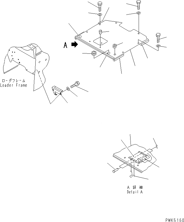 Схема запчастей Komatsu D21Q-7-M - ЦЕНТР. ПОЛ (КАБИНА ROPS) КАБИНА ОПЕРАТОРА И СИСТЕМА УПРАВЛЕНИЯ