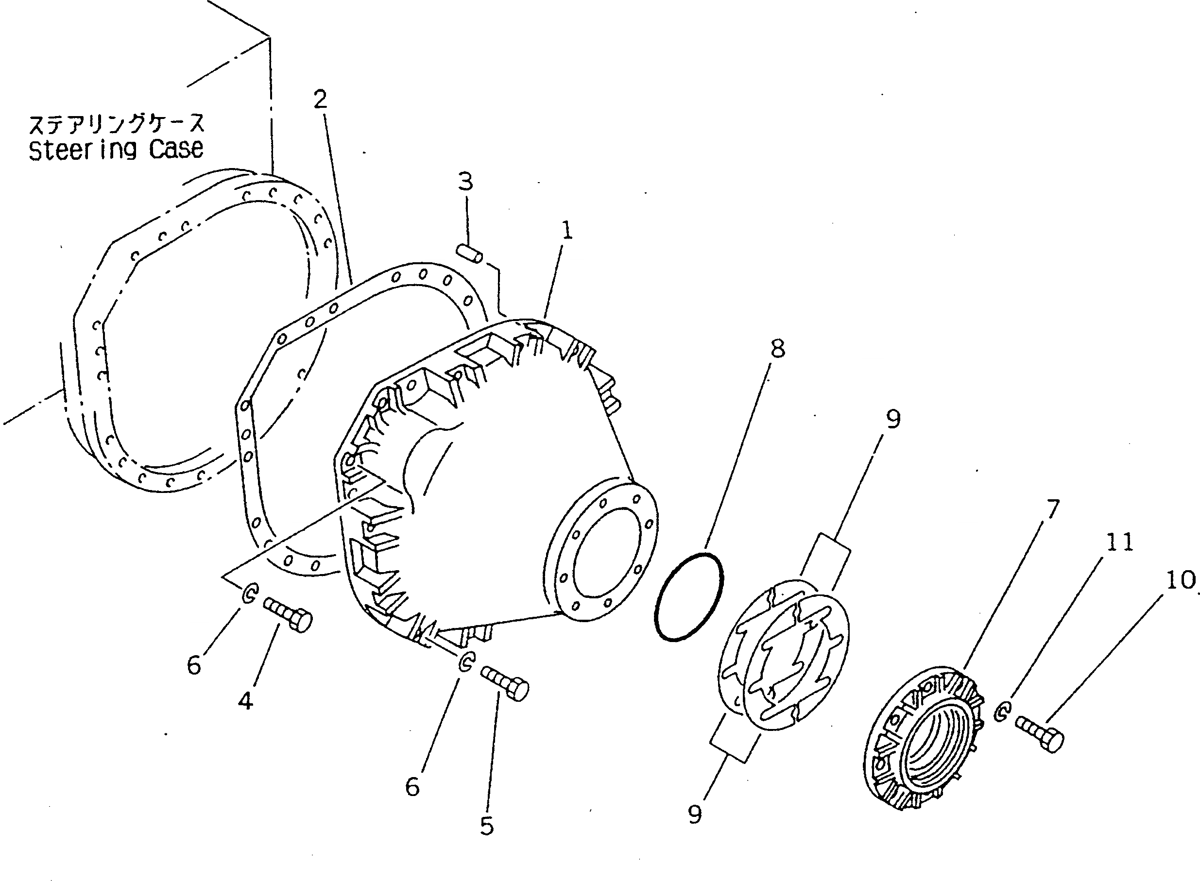 Схема запчастей Komatsu D21Q-7 - КОРПУС КОНЕЧН. ПЕРЕДАЧИ(№9-) ОСНОВН. МУФТА¤ ДЕМПФЕР¤ ТРАНСМИССИЯ¤ РУЛЕВ. УПРАВЛЕНИЕ И КОНЕЧНАЯ ПЕРЕДАЧА