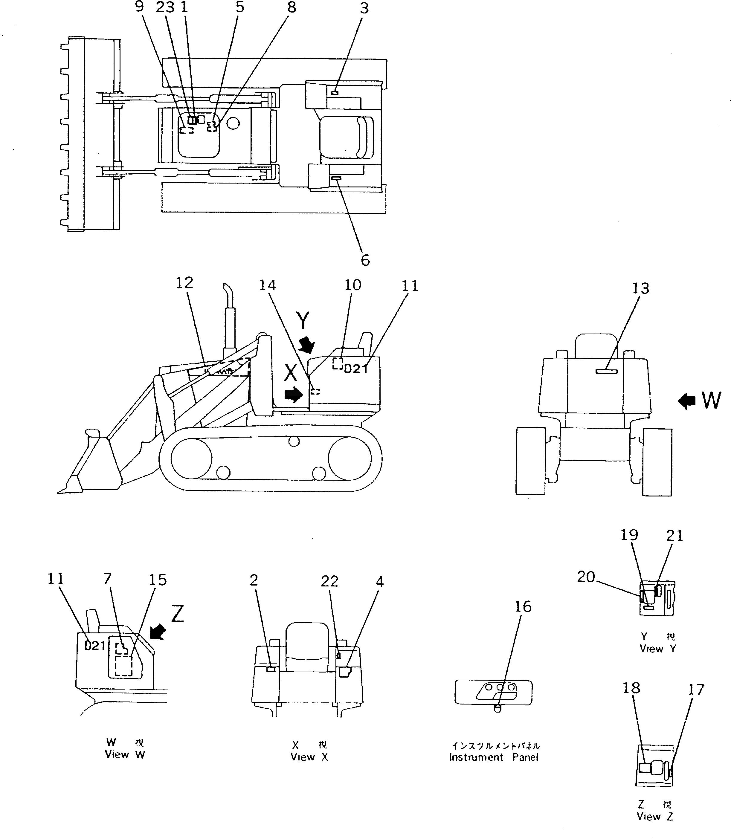Схема запчастей Komatsu D21Q-7 - МАРКИРОВКА (ЯПОН.)(№-) МАРКИРОВКА¤ ИНСТРУМЕНТ И РЕМКОМПЛЕКТЫ