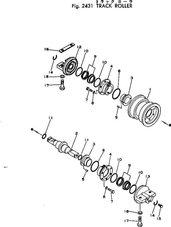 Схема запчастей Komatsu D21S-5 - ОПОРНЫЙ КАТОК ГУСЕНИЦЫ