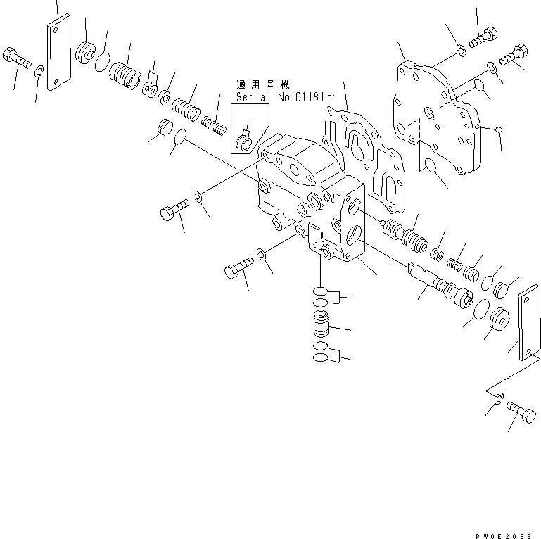 Схема запчастей Komatsu D21S-7 - КЛАПАН УПРАВЛЕНИЯ ТРАНСМИССИЕЙ (F-R) СИЛОВАЯ ПЕРЕДАЧА И КОНЕЧНАЯ ПЕРЕДАЧА