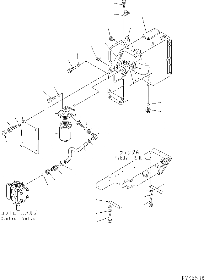 Схема запчастей Komatsu D21S-7-M - ГИДР. БАК. (ДЛЯ SHAKEN-BUHIN)(№9-) ГИДРАВЛИКА