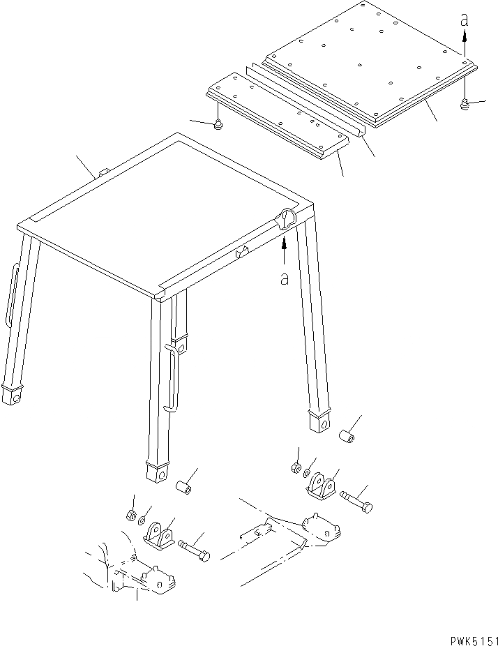 Схема запчастей Komatsu D21S-7-M - СИСТЕМА ROPS КАБИНА ОПЕРАТОРА И СИСТЕМА УПРАВЛЕНИЯ