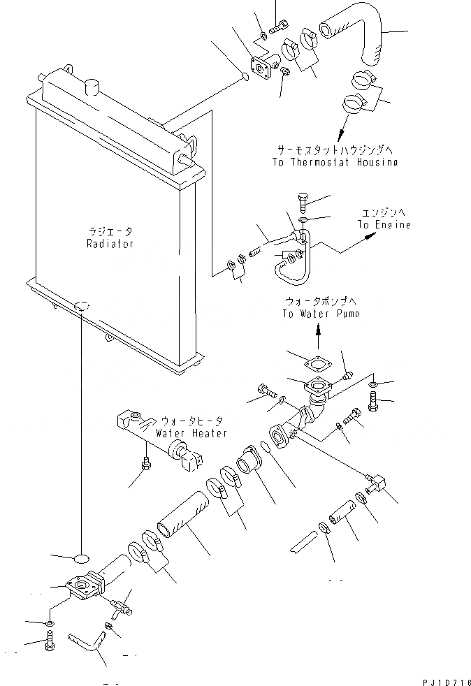 Схема запчастей Komatsu D275A-2 - ЛИНИЯ ОХЛАЖДЕНИЯ (/) (МОРОЗОУСТОЙЧИВ. СПЕЦ-Я) СИСТЕМА ОХЛАЖДЕНИЯ