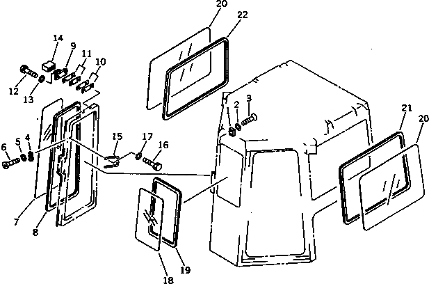 Схема запчастей Komatsu D275A-2 - КАБИНА (/)¤ БОКОВ. ОКНА¤ ЛЕВ. (МОРОЗОУСТОЙЧИВ. СПЕЦ-Я)(№7-) КАБИНА ОПЕРАТОРА И СИСТЕМА УПРАВЛЕНИЯ
