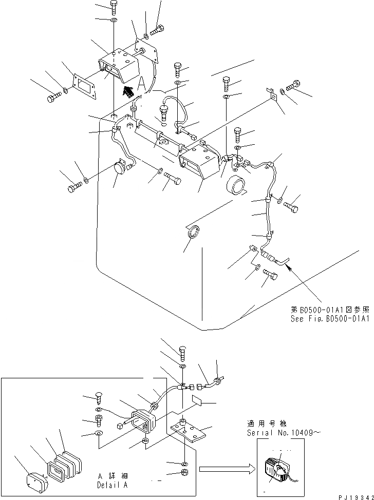 Схема запчастей Komatsu D275A-2 - ГОЛОВНОЕ ОСВЕЩЕНИЕ И ЭЛЕКТРОПРОВОДКА (МОРОЗОУСТОЙЧИВ. СПЕЦ-Я) ЧАСТИ КОРПУСА