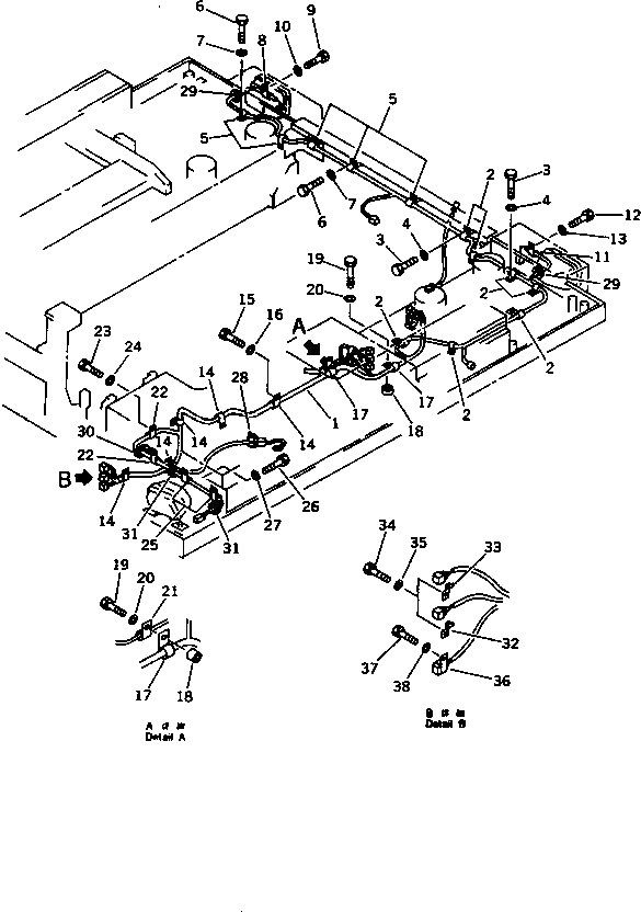 Схема запчастей Komatsu D275A-2 - ЭЛЕКТРОПРОВОДКА КРЫЛО ЛЕВ. (МОРОЗОУСТОЙЧИВ. СПЕЦ-Я) ЧАСТИ КОРПУСА