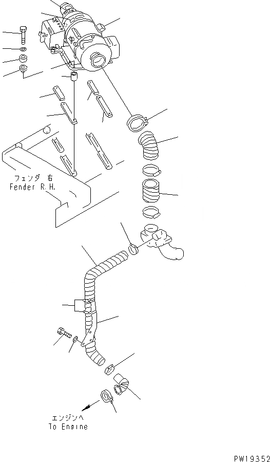 Схема запчастей Komatsu D275A-2 - ОБОГРЕВАТЕЛЬ. И ВОЗДУХОВОДЫ (/) (МОРОЗОУСТОЙЧИВ. СПЕЦ-Я) ЧАСТИ КОРПУСА
