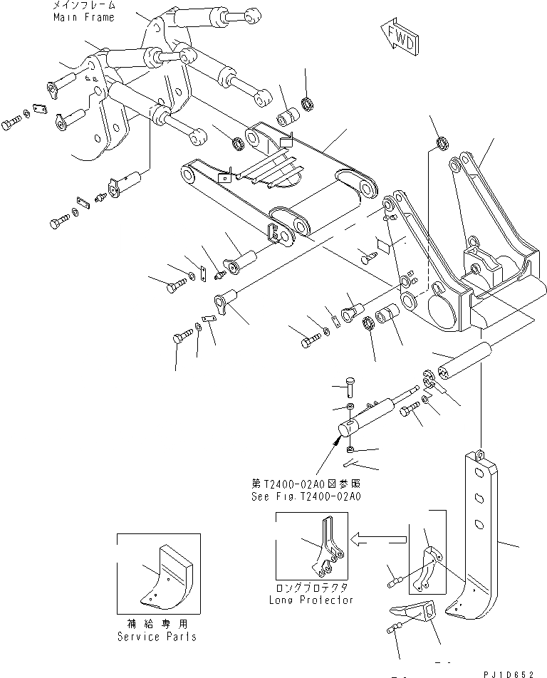 Схема запчастей Komatsu D275A-2 - РЫХЛИТЕЛЬ (ДЛЯ ГИГАНТСК. РЫХЛИТ) (С ТОЛКАЮЩ. БЛОК)       (МОРОЗОУСТОЙЧИВ. СПЕЦ-Я) РАБОЧЕЕ ОБОРУДОВАНИЕ