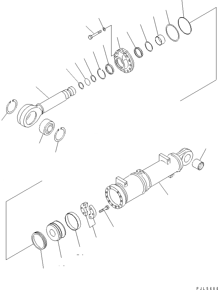 Схема запчастей Komatsu D275A-2 - ЦИЛИНДР ПЕРЕКОСА ОТВАЛА (ВНУТР. ЧАСТИ) (ДЛЯ ОТВАЛА С ПЕРЕКОСОМ) (МОРОЗОУСТОЙЧИВ. СПЕЦ-Я)(№-) ОСНОВН. КОМПОНЕНТЫ И РЕМКОМПЛЕКТЫ