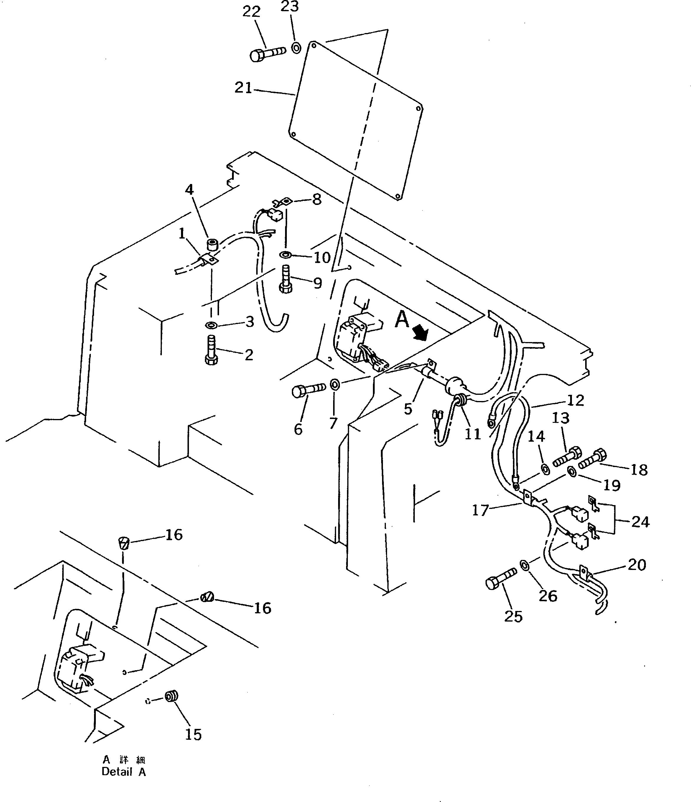 Схема запчастей Komatsu D275A-2 - ОСНОВН. КОНСТРУКЦИЯ ЭЛЕКТРОПРОВОДКА (/) (БЕЗ КОНТРОЛЯ ПРОСКАЛЬЗ-Я ГУСЕНИЦ) КАБИНА ОПЕРАТОРА И СИСТЕМА УПРАВЛЕНИЯ