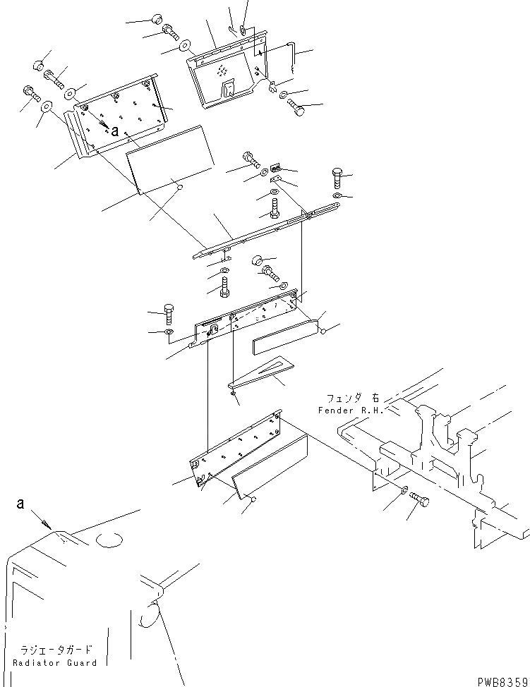 Схема запчастей Komatsu D275A-2 - БОКОВ. КРЫШКА ПРАВ. (DYNAMIC ШУМОПОДАВЛ. СПЕЦ-Я ДЛЯ EC)(№8-) ЧАСТИ КОРПУСА