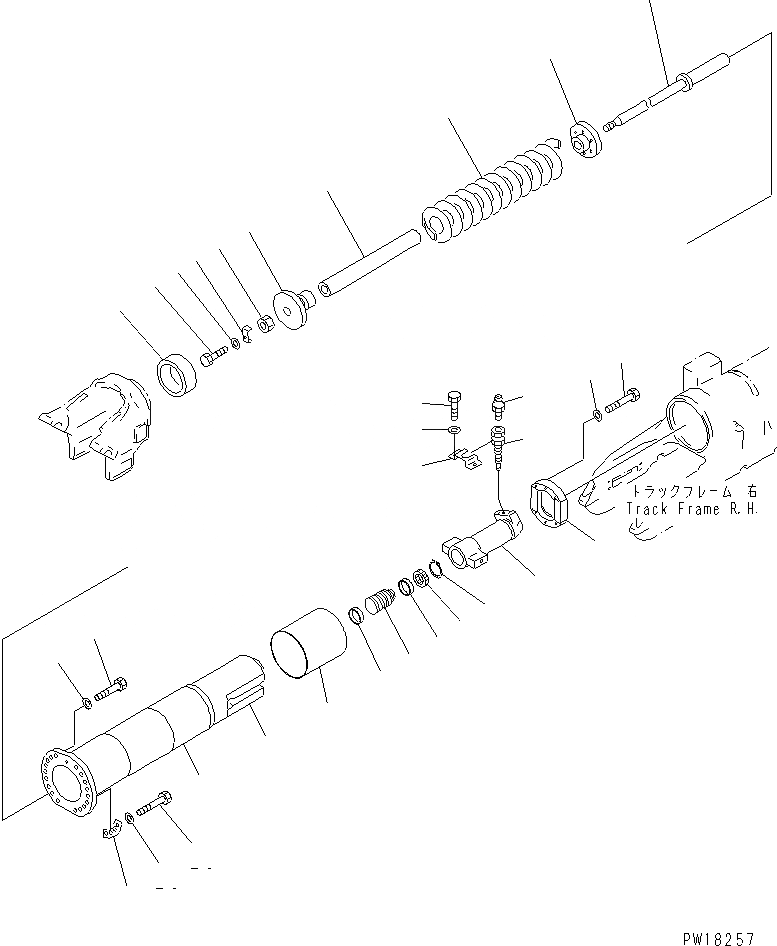 Схема запчастей Komatsu D275A-2 - ПРУЖИНА (ПРАВ.) ХОДОВАЯ