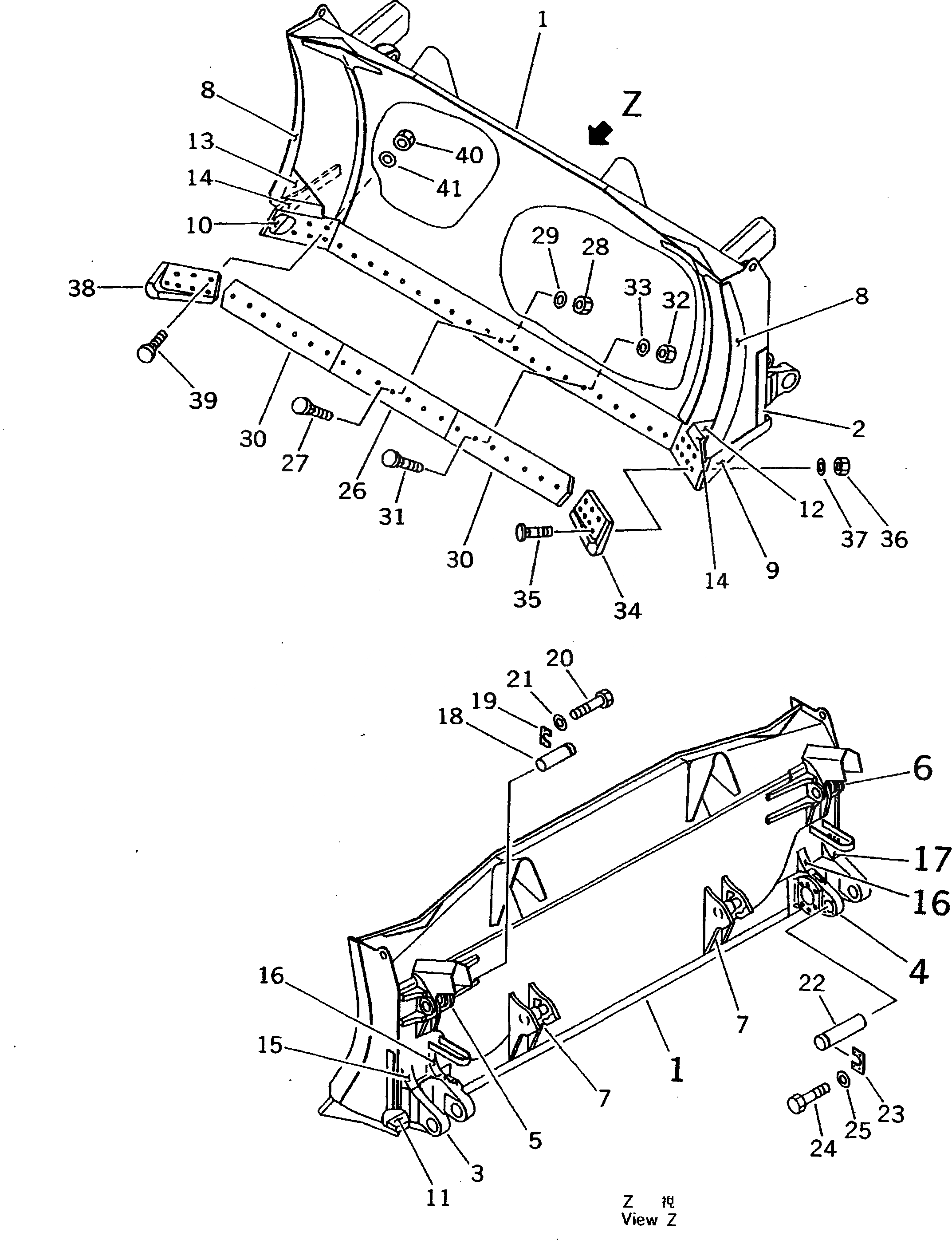 Схема запчастей Komatsu D275A-2 - ПОЛУСФЕРИЧ. ОТВАЛ (ПРЯМ. ТИП) РАБОЧЕЕ ОБОРУДОВАНИЕ